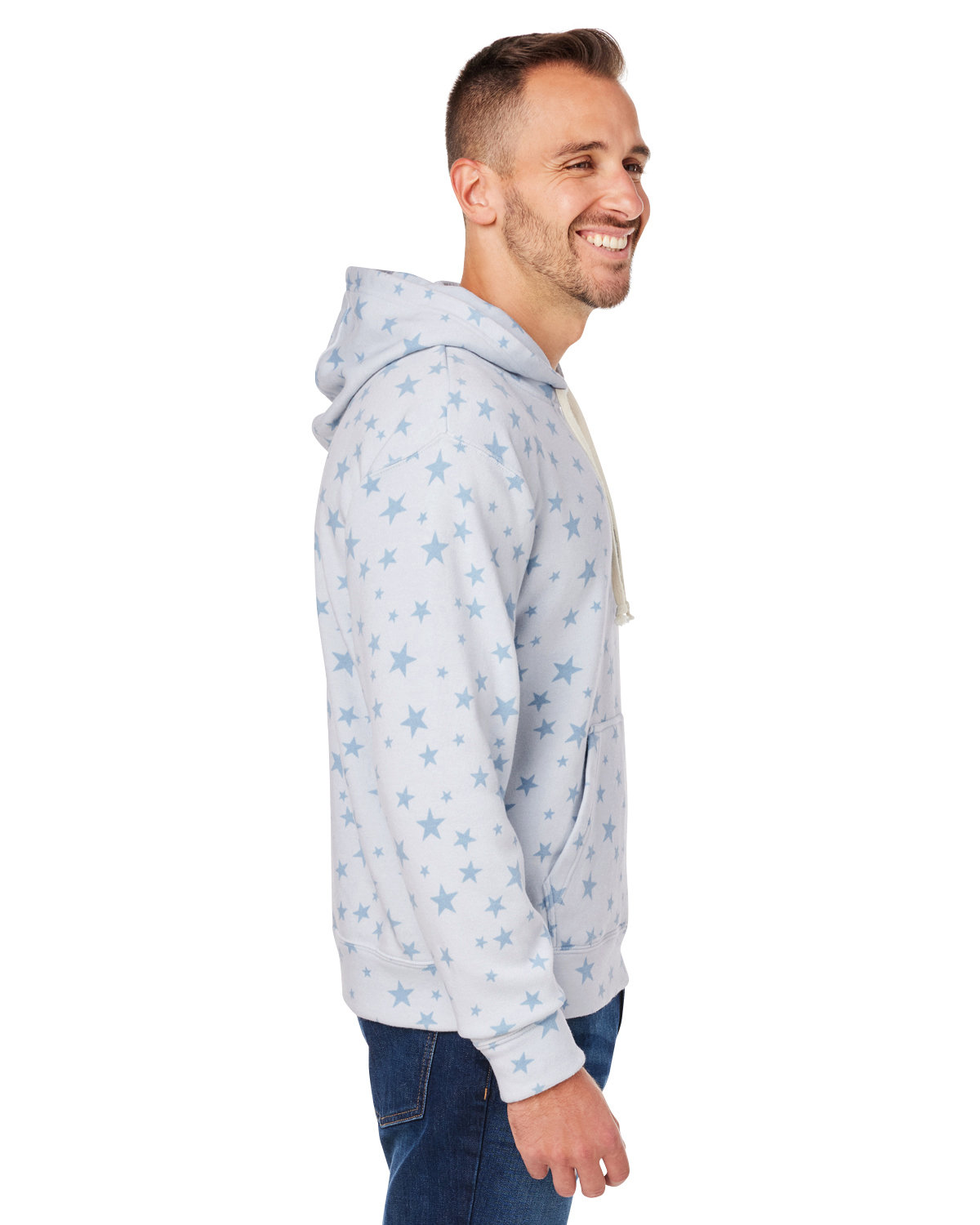 JA8871 J America Adult Triblend Pullover Fleece Hooded Sweatshirt - Siide Image