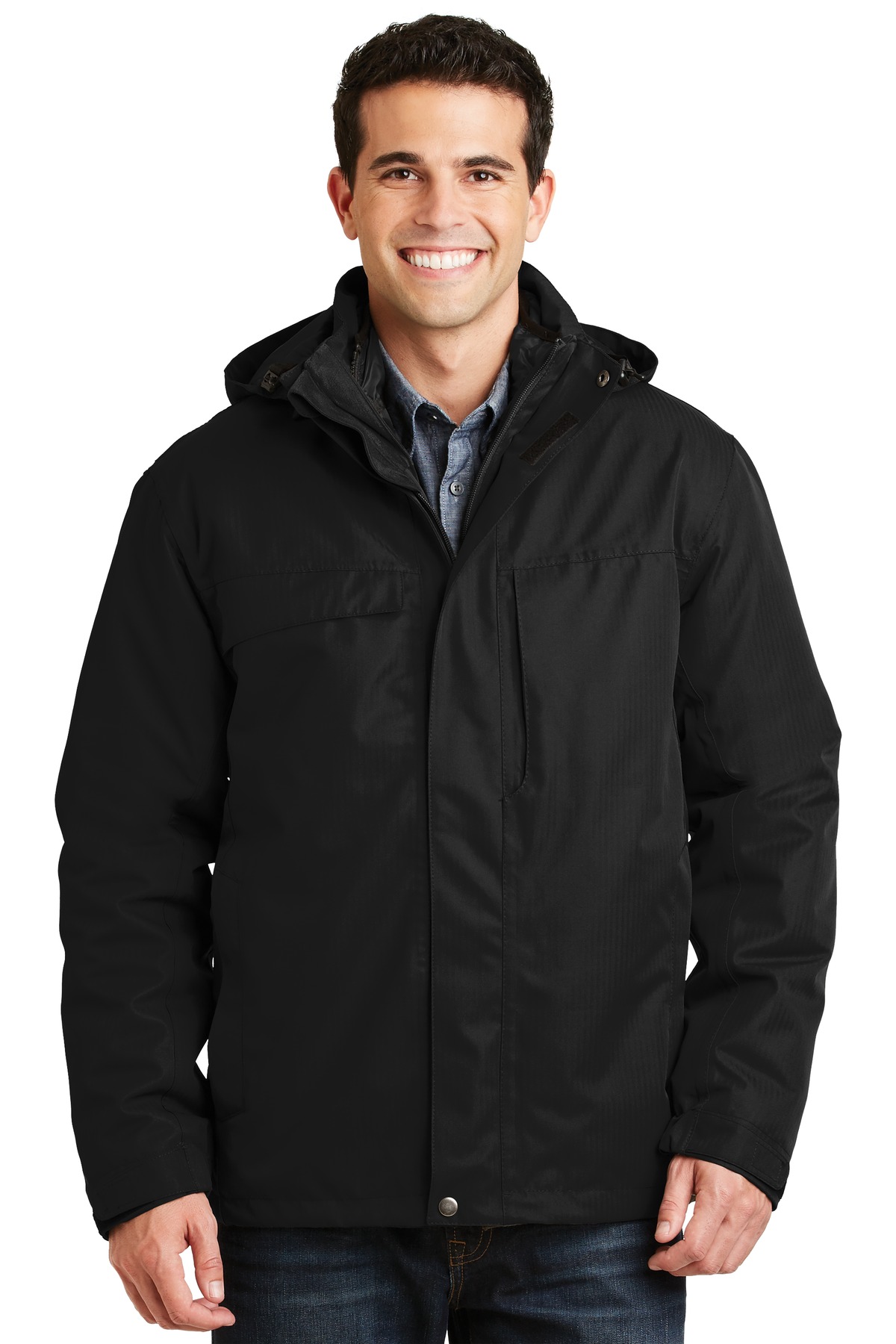 J302 Port Authority Herringbone 3-in-1 Parka