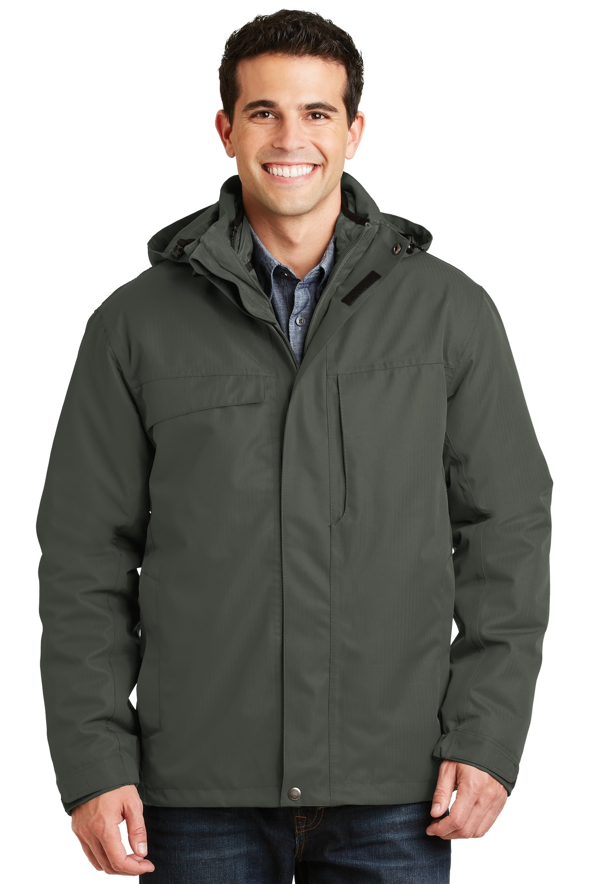 J302 Port Authority Herringbone 3-in-1 Parka