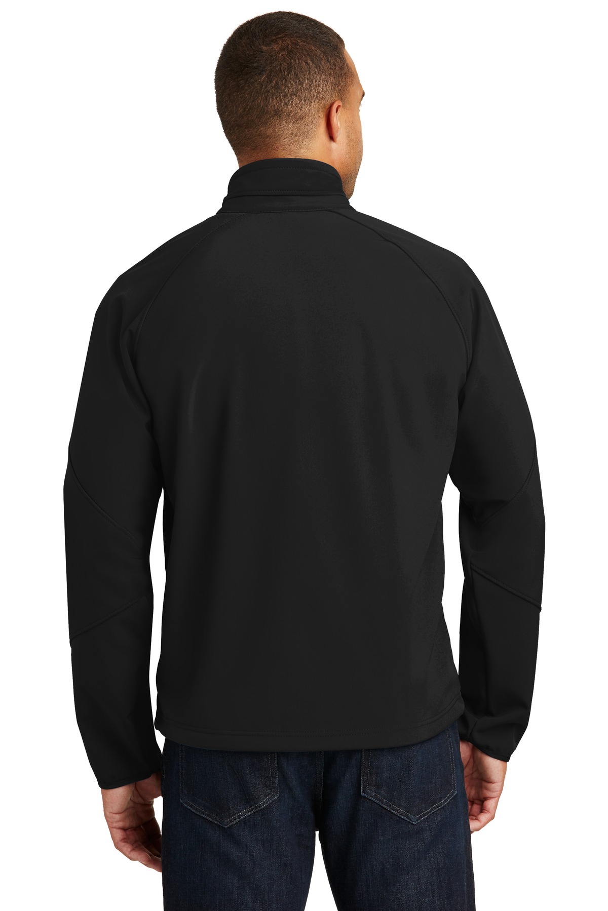 J705 Port Authority Textured Soft Shell Jacket. - Back Image