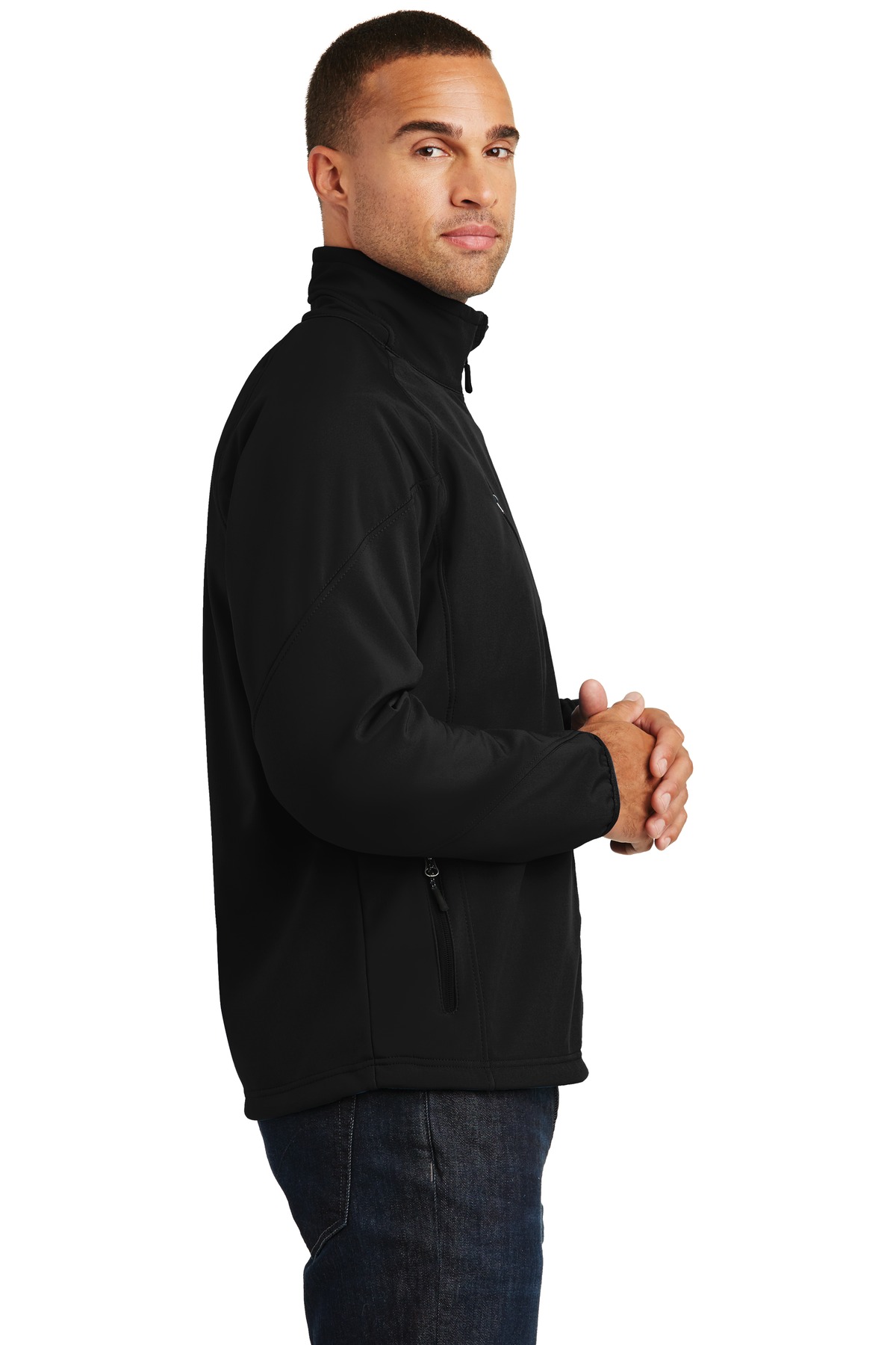 J705 Port Authority Textured Soft Shell Jacket. - Siide Image