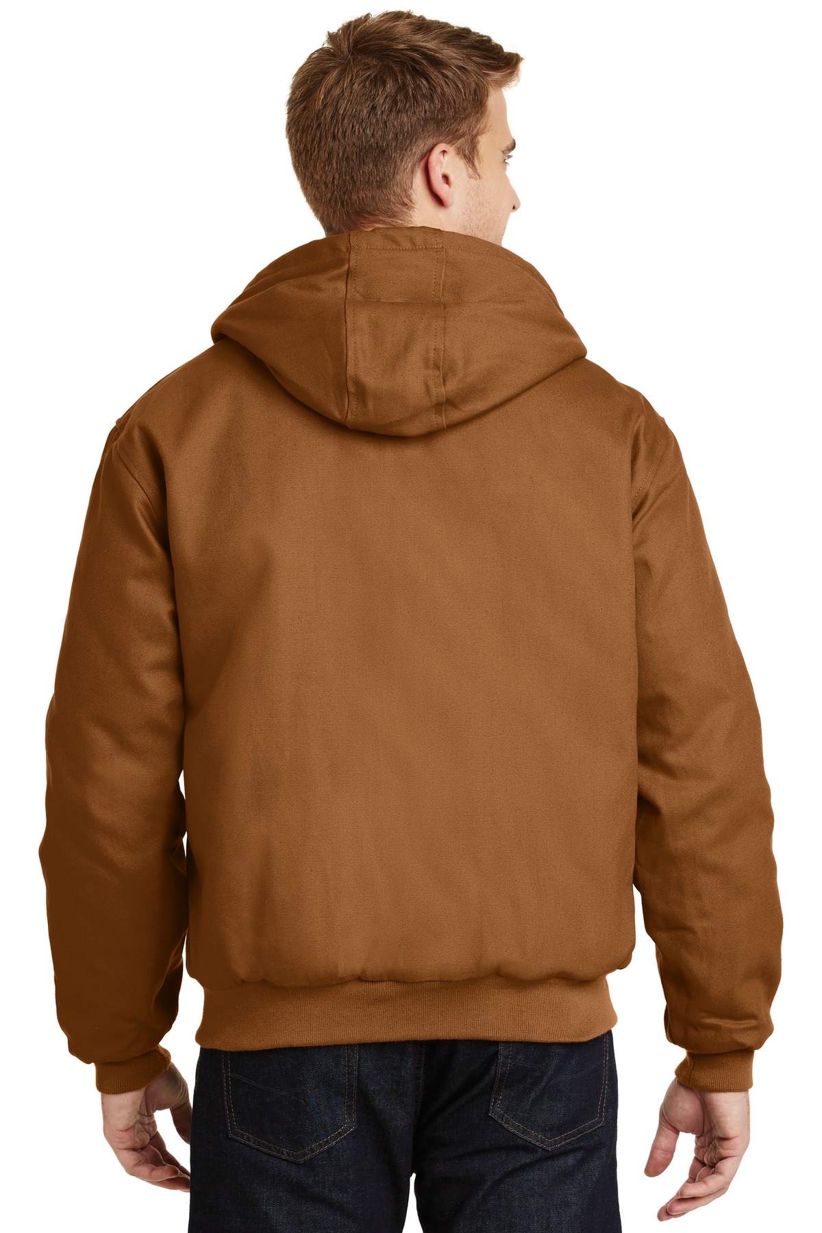 J763H CornerStone - Duck Cloth Hooded Work Jacket. - Back Image