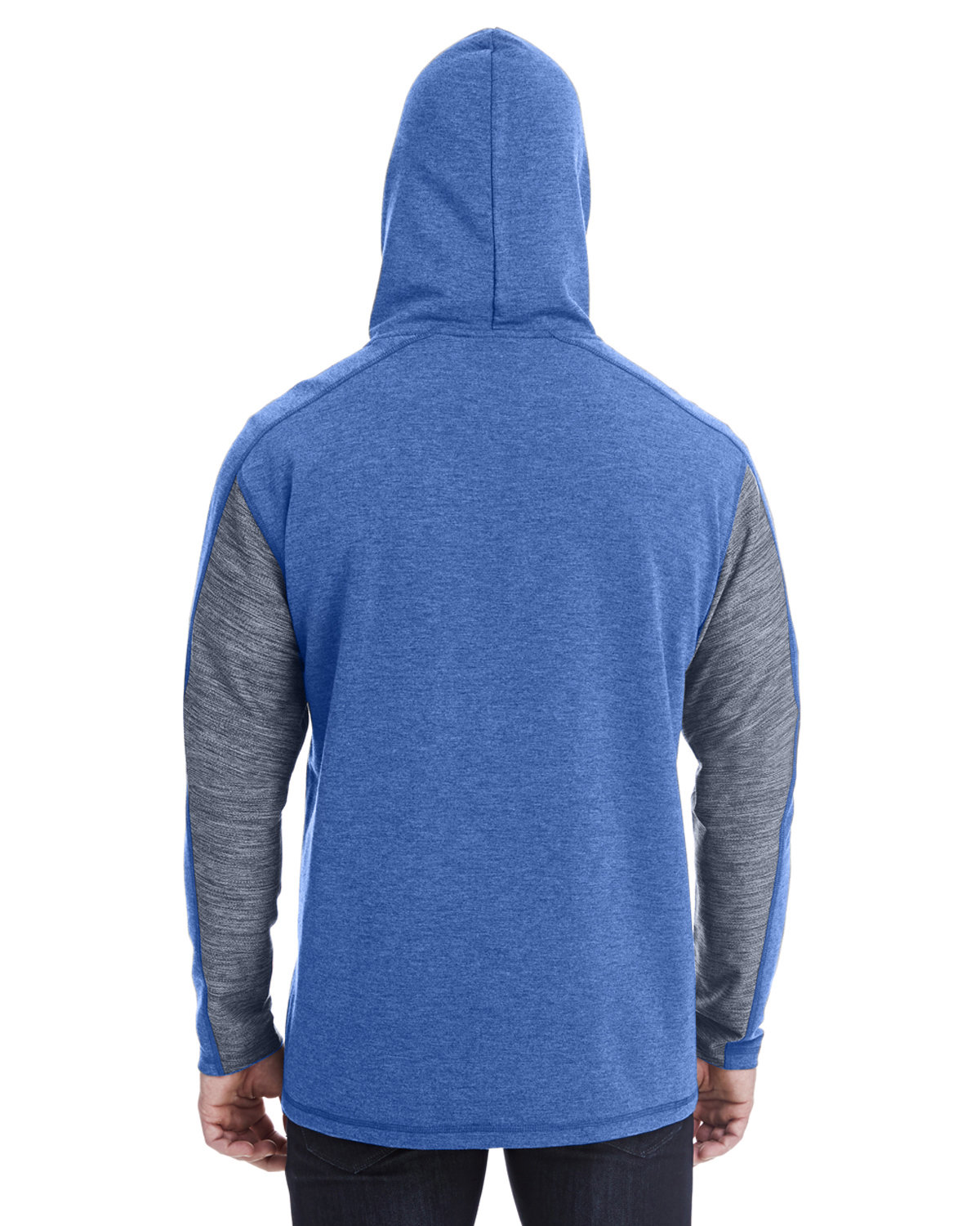 JA8435 J America Adult Omega Stretch Hooded Sweatshirt - Back Image