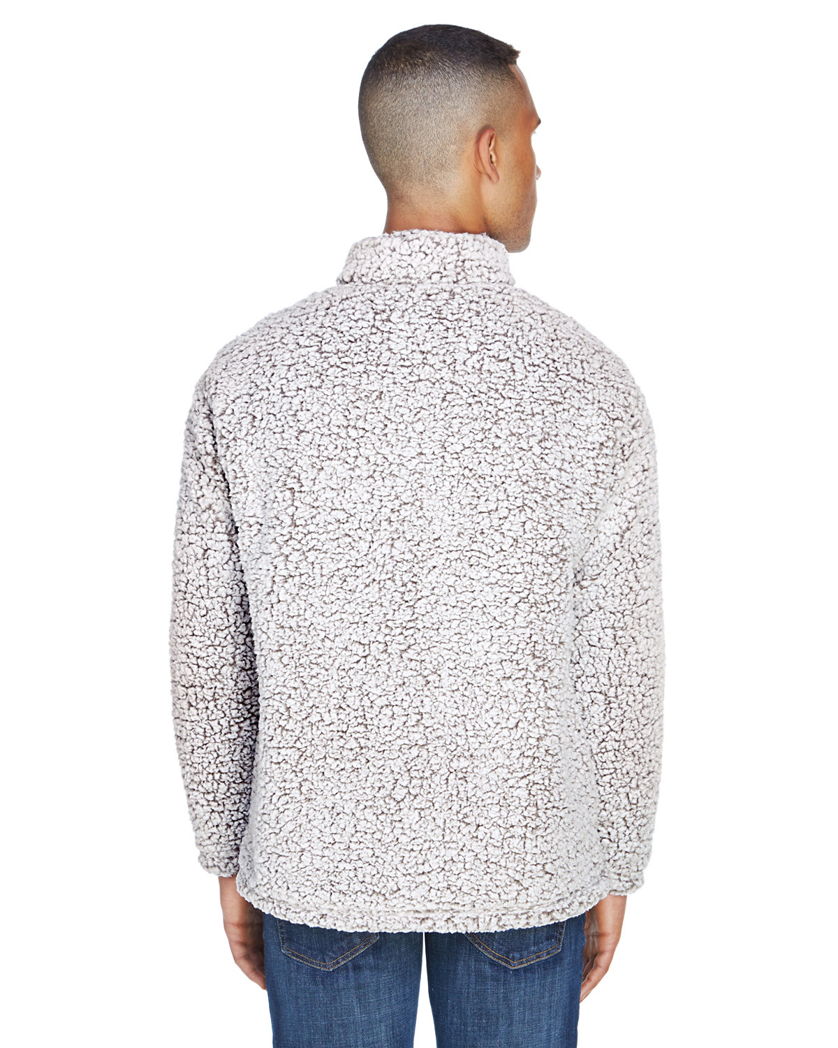 JA8454 J America Adult Epic Sherpa Quarter-Zip - Back Image