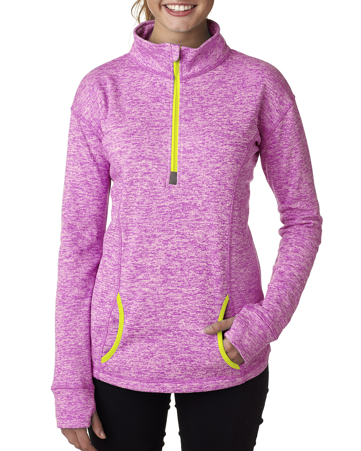 JA8617 J America Ladies Cosmic Fleece Quarter-Zip JA8617 J America Ladies Cosmic Fleece Quarter-Zip