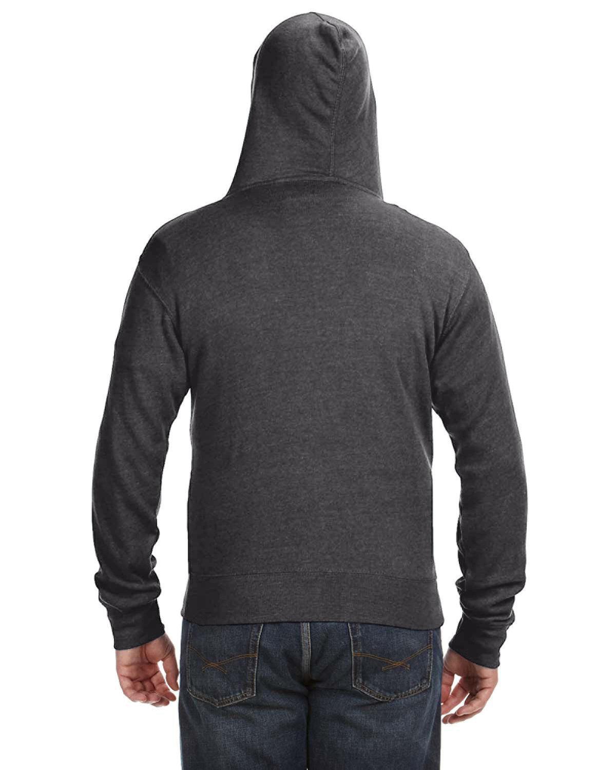 JA8872 J America Adult Triblend Full-Zip Fleece Hooded Sweatshirt - Back Image