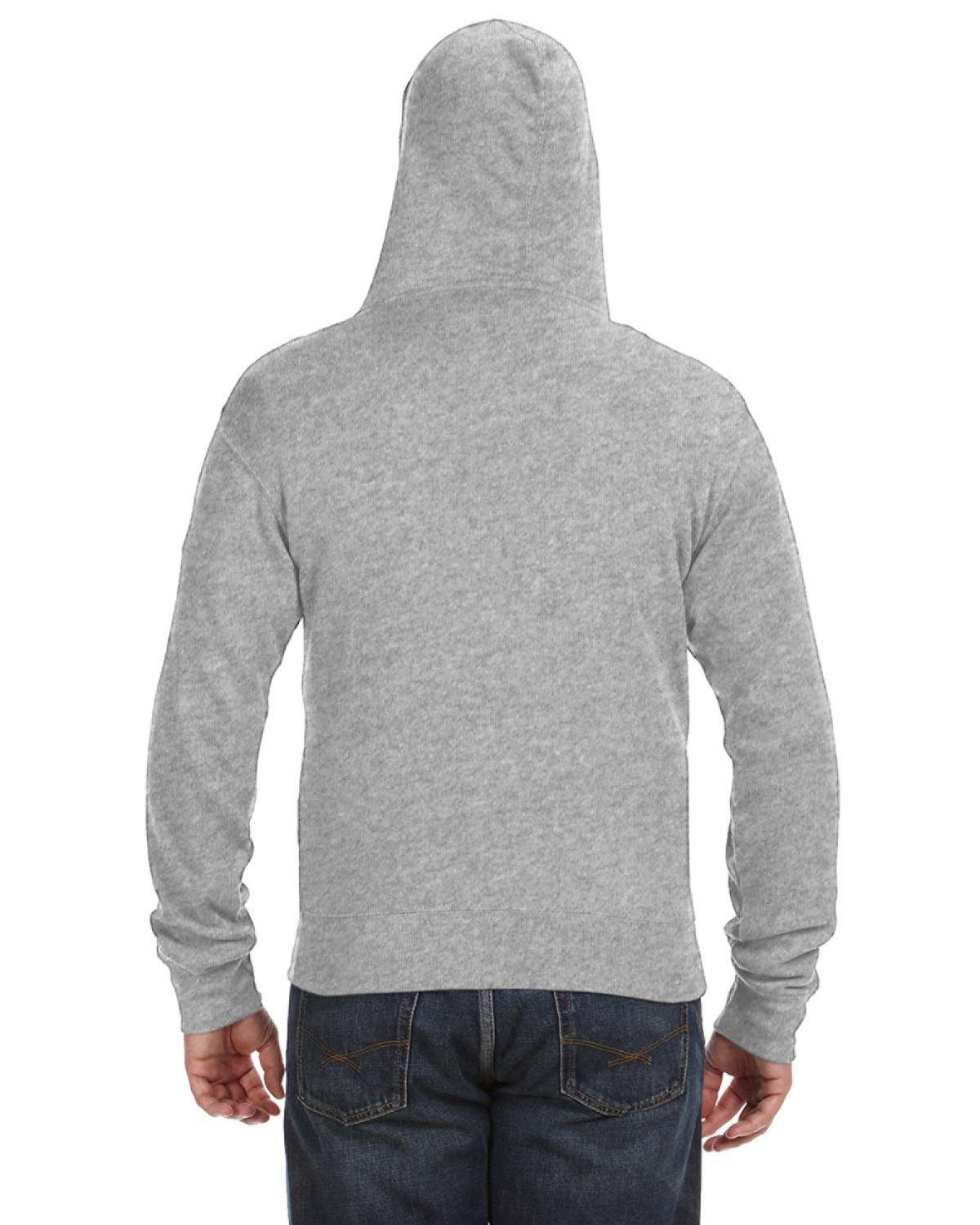 JA8872 J America Adult Triblend Full-Zip Fleece Hooded Sweatshirt - Back Image