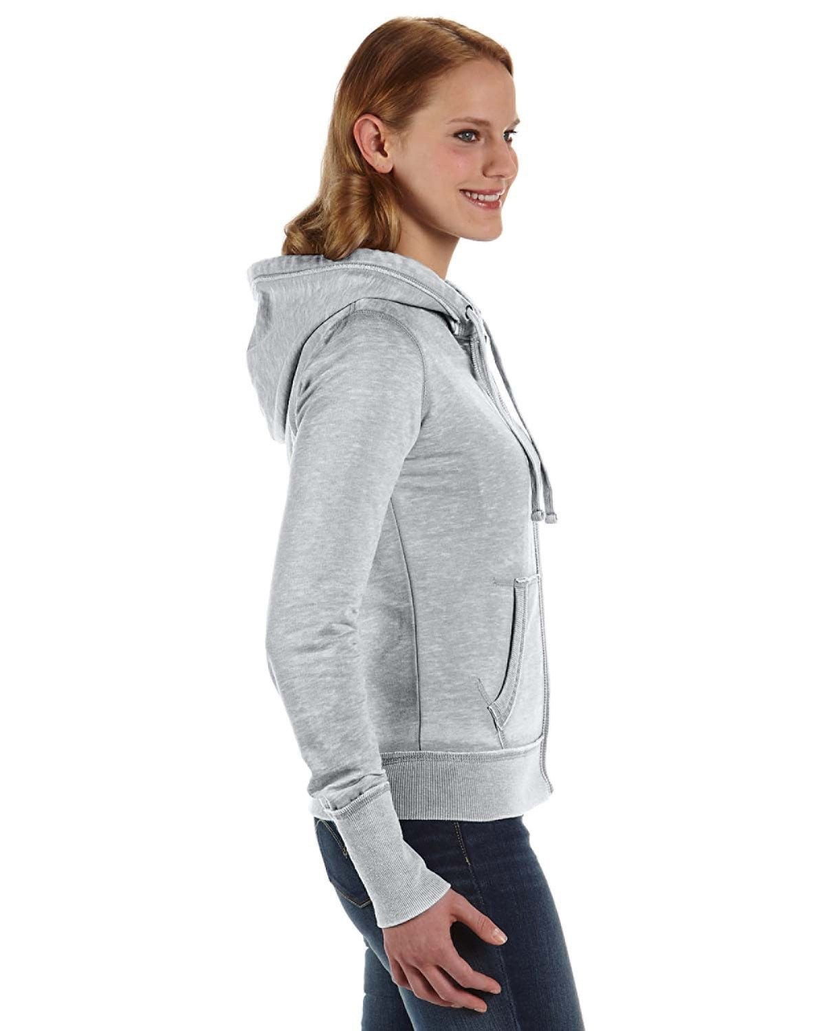 JA8913 J America Ladies Zen Full-Zip Fleece Hooded Sweatshirt - Siide Image