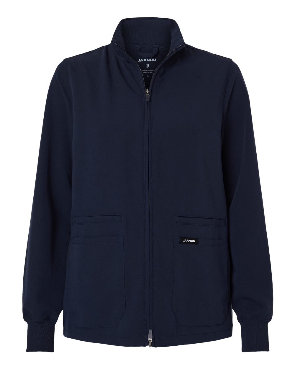 W60001 Jaanuu Womens Ceri Essential Full-Zip 6-Pocket Scrub Jacket
