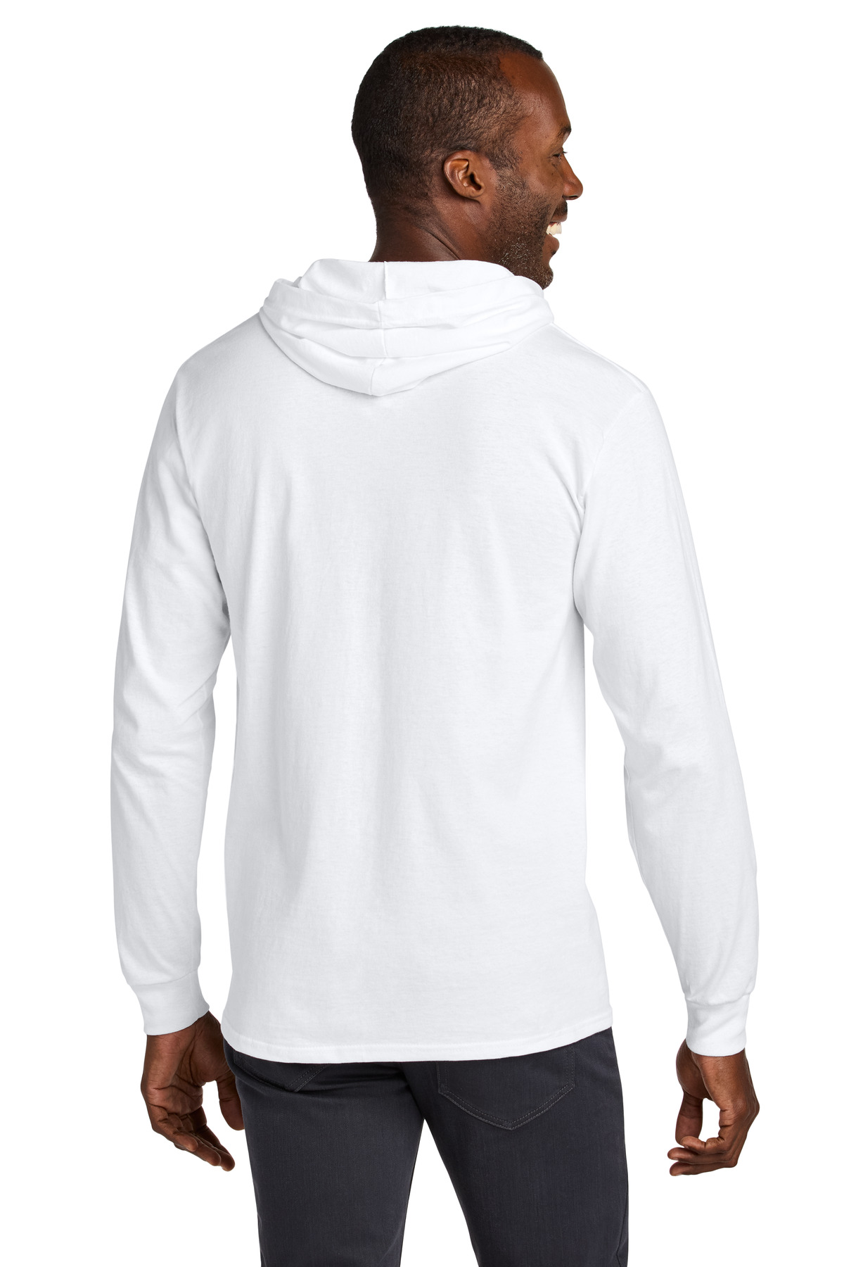 363LH Jerzees Classics Unisex Cotton Long Sleeve Hooded T-Shirt - Back Image