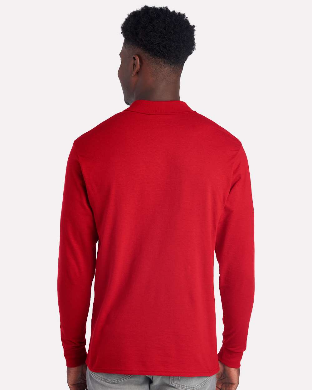 437LR Jerzees Dri-Power Long Sleeve Polo - Back Image