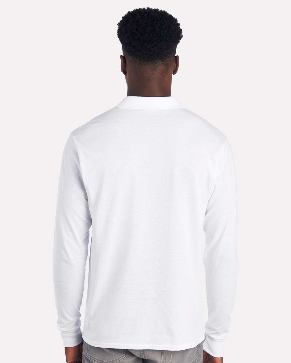 437LR Jerzees Dri-Power Long Sleeve Polo - Back Image