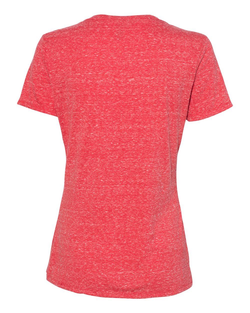 88WVR Jerzees Womens Snow Heather Jersey V-Neck - Back Image