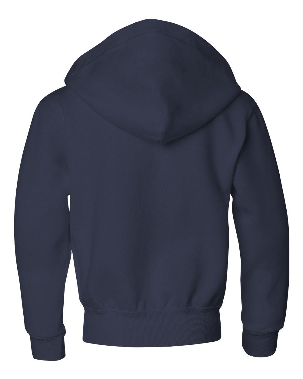 993BR Jerzees NuBlend Youth Full-Zip Hooded Sweatshirt - Back Image