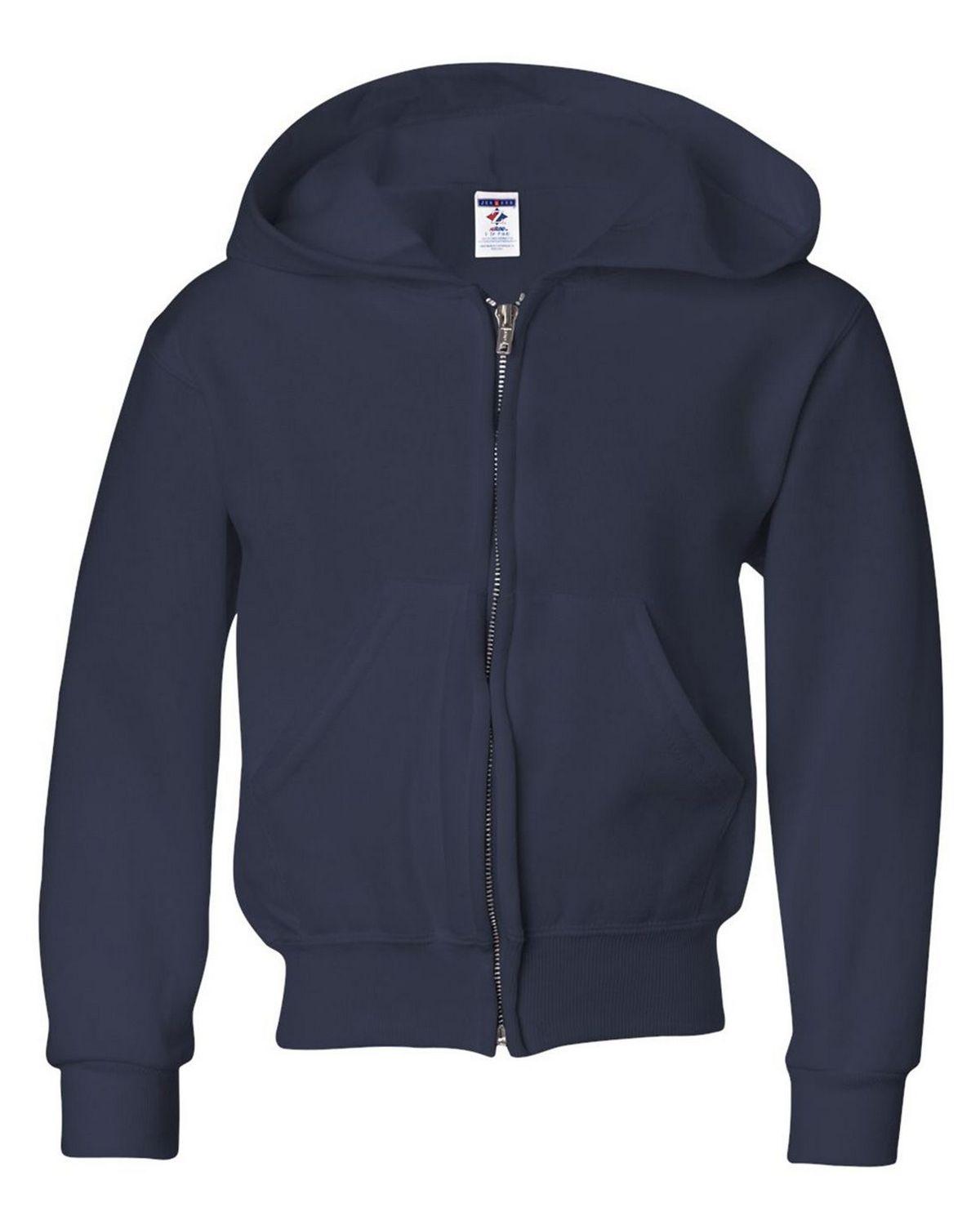 993BR Jerzees NuBlend Youth Full-Zip Hooded Sweatshirt