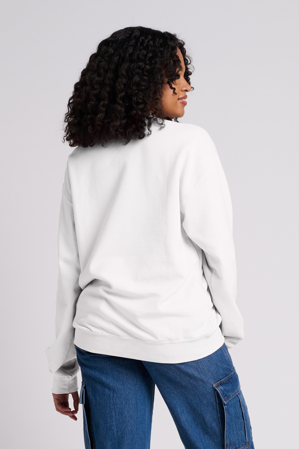 IC48M Jerzees Ultimate Unisex CVC Ring Spun Crewneck Sweatshirt - Back Image