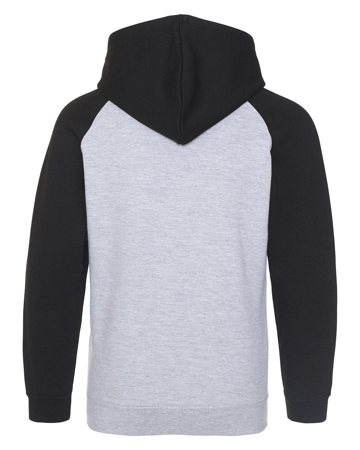 JHA009 Just Hoods By AWDis Adult 80/20 Midweight Contrast Baseball Hooded Sweatshirt - Back Image