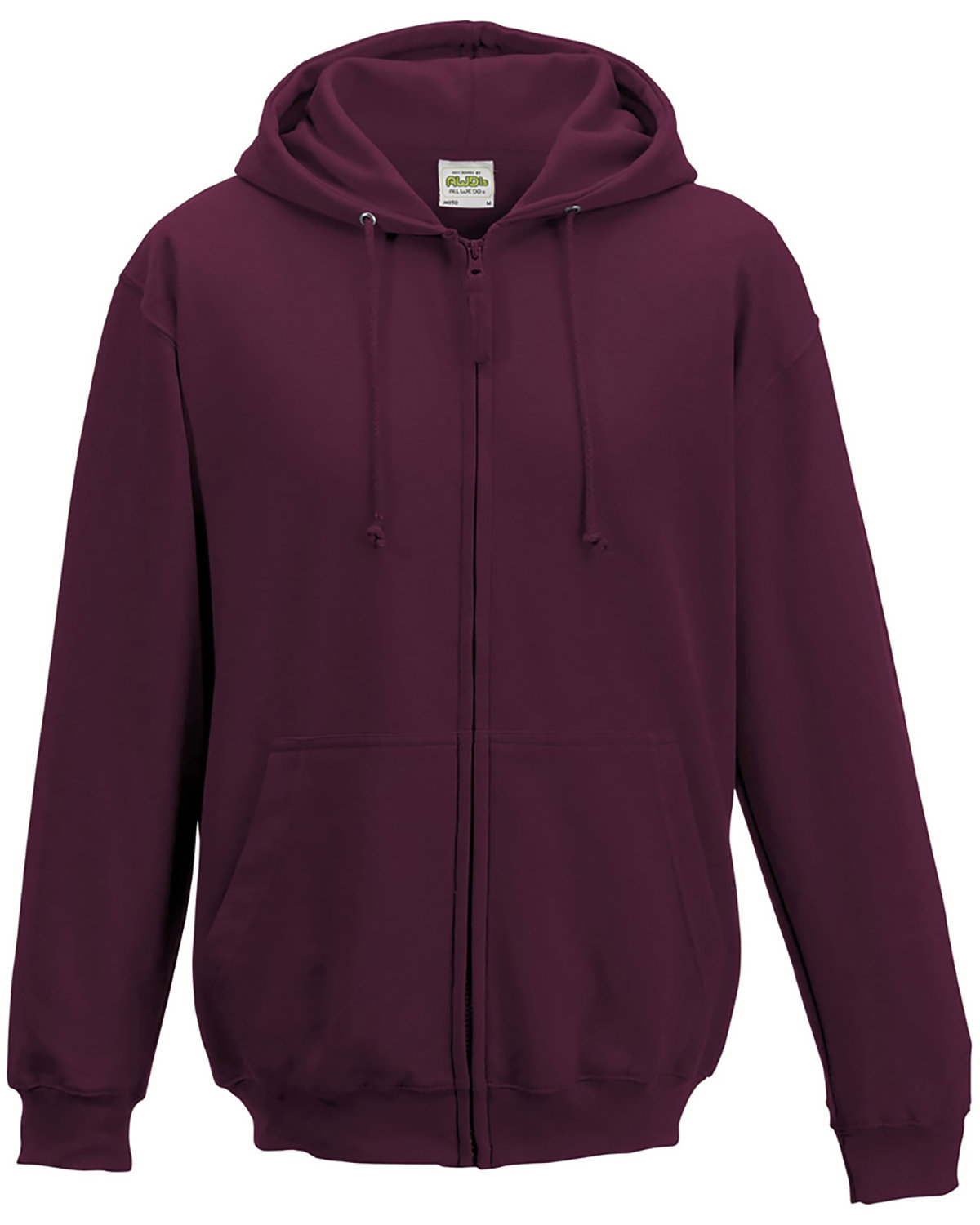 JHA050 Just Hoods By AWDis Mens 80/20 Midweight College Full-Zip Hooded Sweatshirt