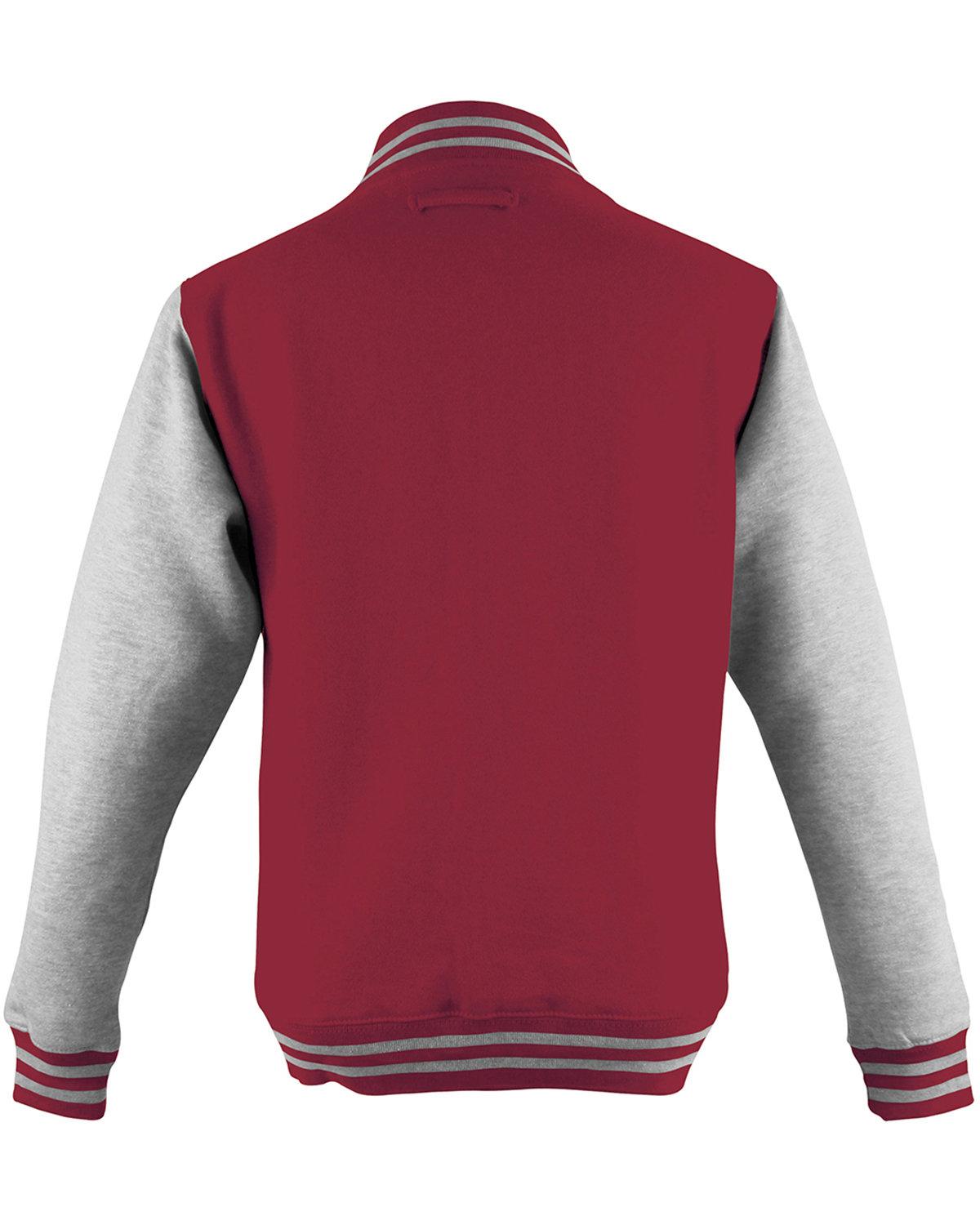 JHY043 Just Hoods By AWDis Youth 80/20 Heavyweight Letterman Jacket - Back Image