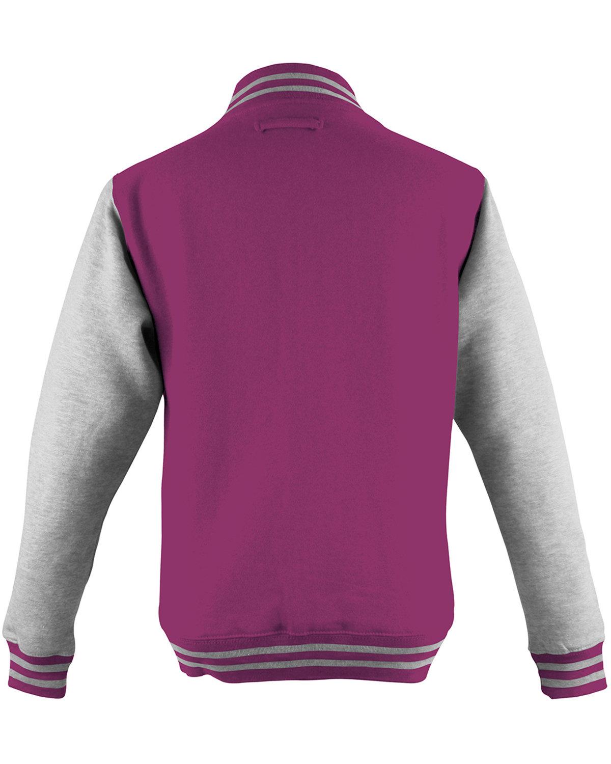 JHY043 Just Hoods By AWDis Youth 80/20 Heavyweight Letterman Jacket - Back Image