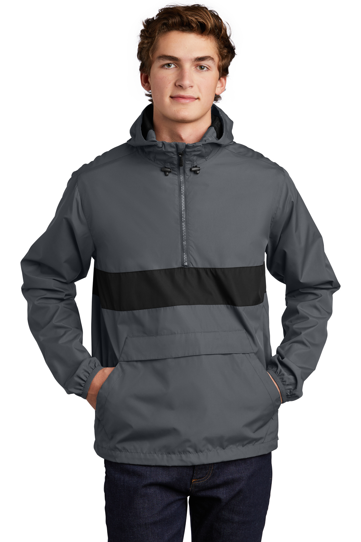JST65 Sport-Tek Zipped Pocket Anorak. Zoom Image