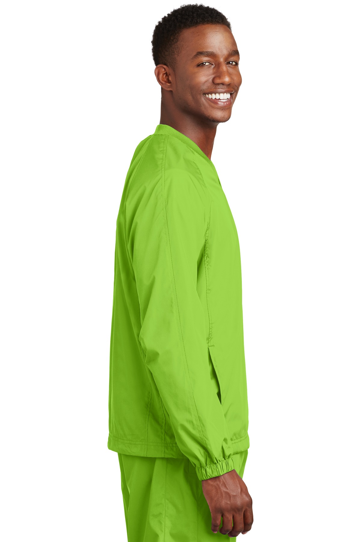 JST72 Sport-Tek V-Neck Raglan Wind Shirt. - Siide Image