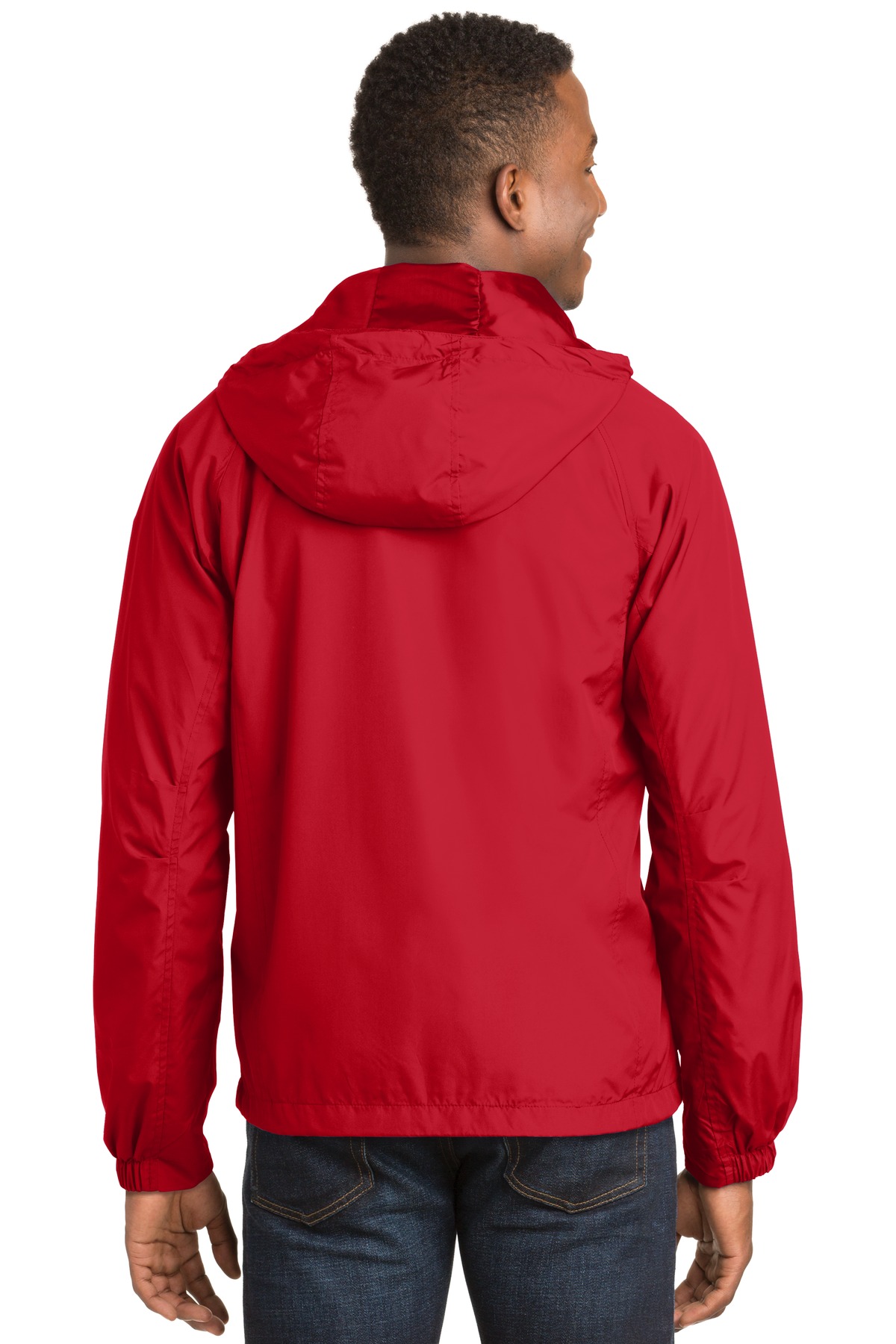 JST73 Sport-Tek Hooded Raglan Jacket. - Back Image