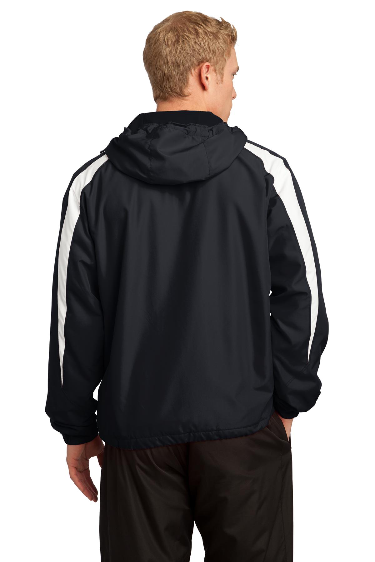 JST81 Sport-Tek Fleece-Lined Colorblock Jacket - Back Image