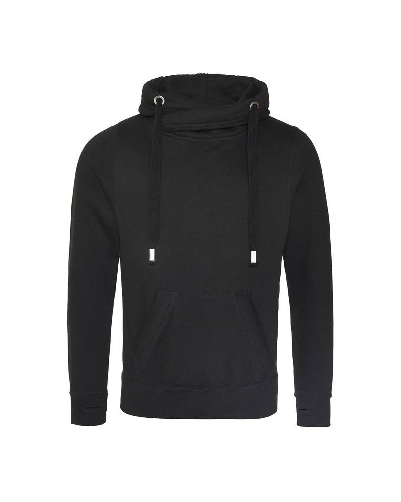 JHA021 Just Hoods By AWDis Mens 80/20 Heavyweight Cross Over Neck Hooded Sweatshirt Zoom Image