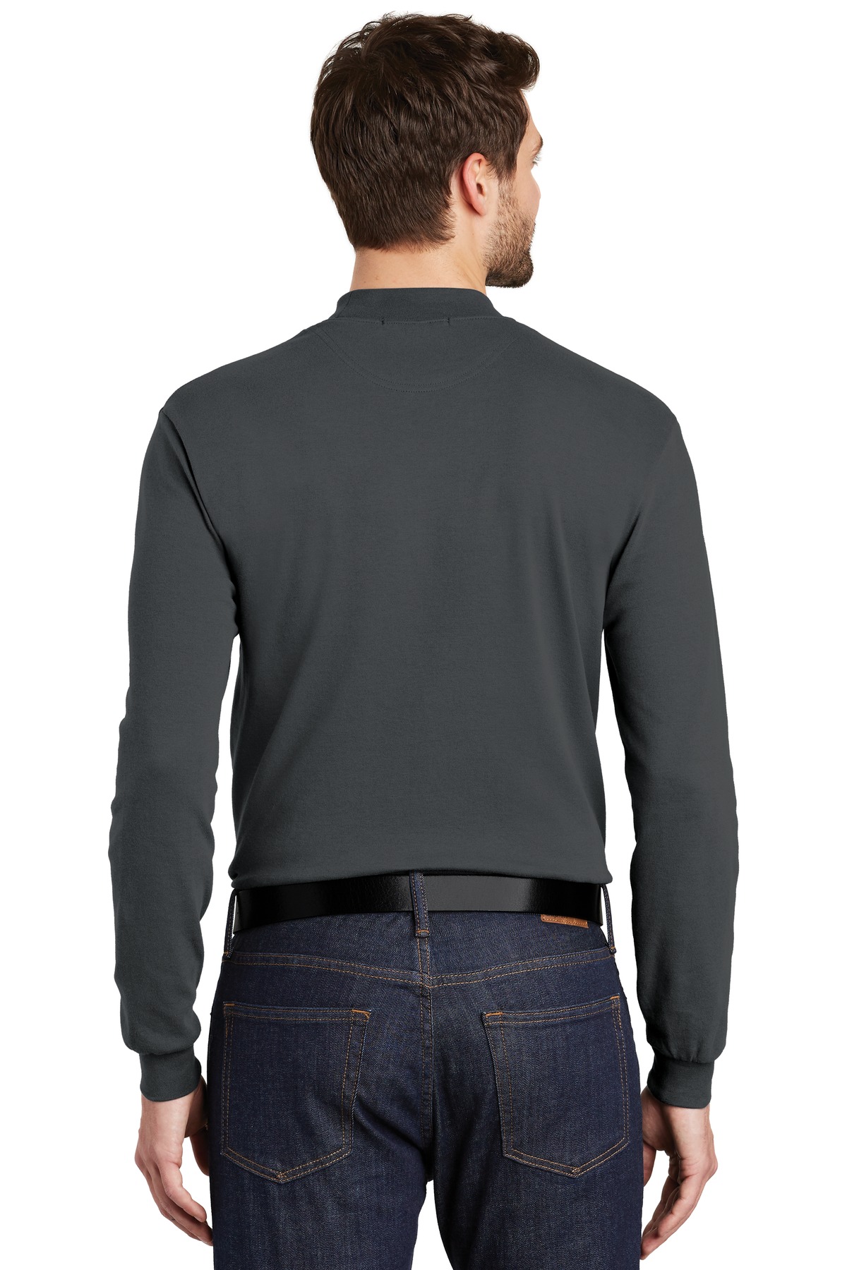 K321 Port Authority Interlock Knit Mock Turtleneck. - Back Image