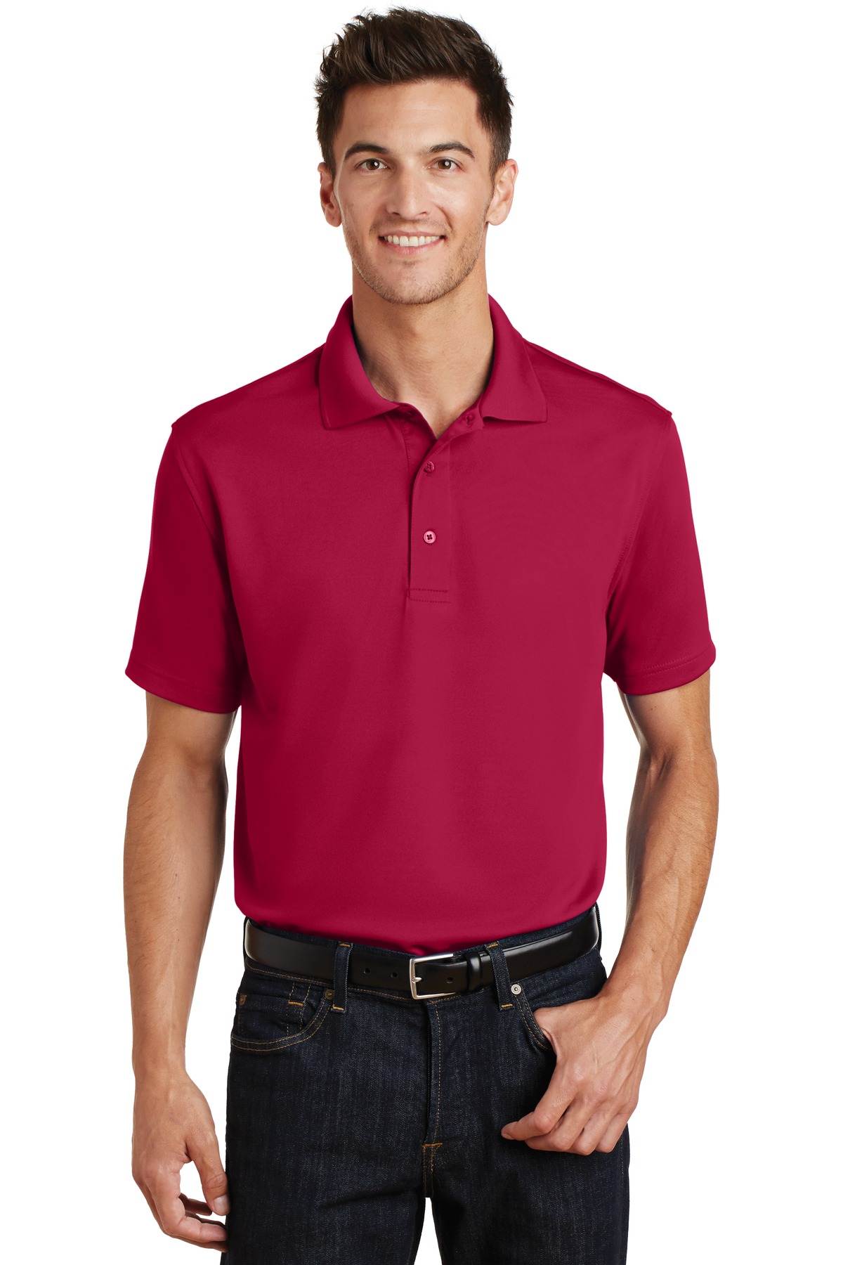 K497 Port Authority Poly-Charcoal Blend Pique Polo