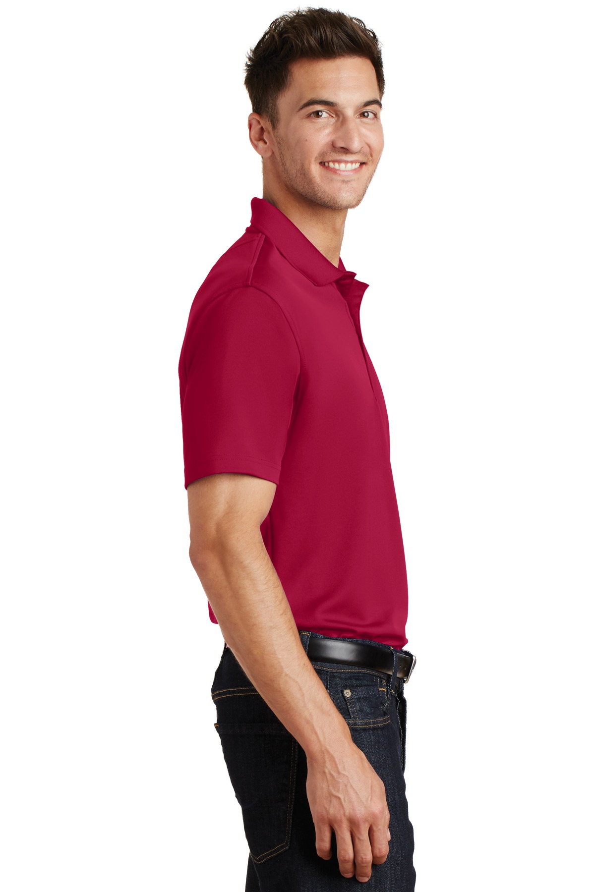K497 Port Authority Poly-Charcoal Blend Pique Polo - Siide Image