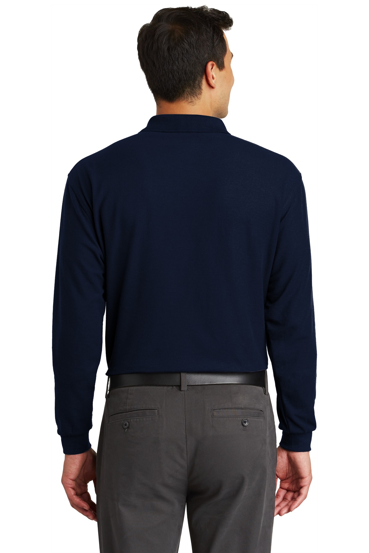 K500LSP Port Authority Long Sleeve Silk Touch Polo with Pocket. - Back Image