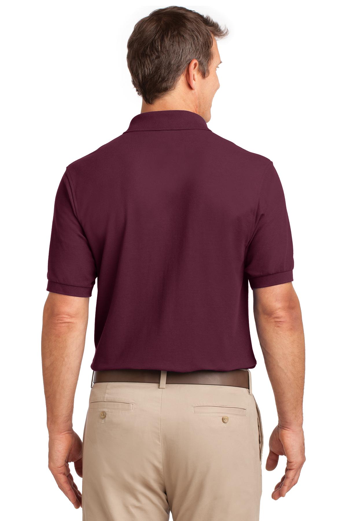 Port Authority Direct to Film (DTF) K500P Silk Touch Polo with Pocket. - Back Image