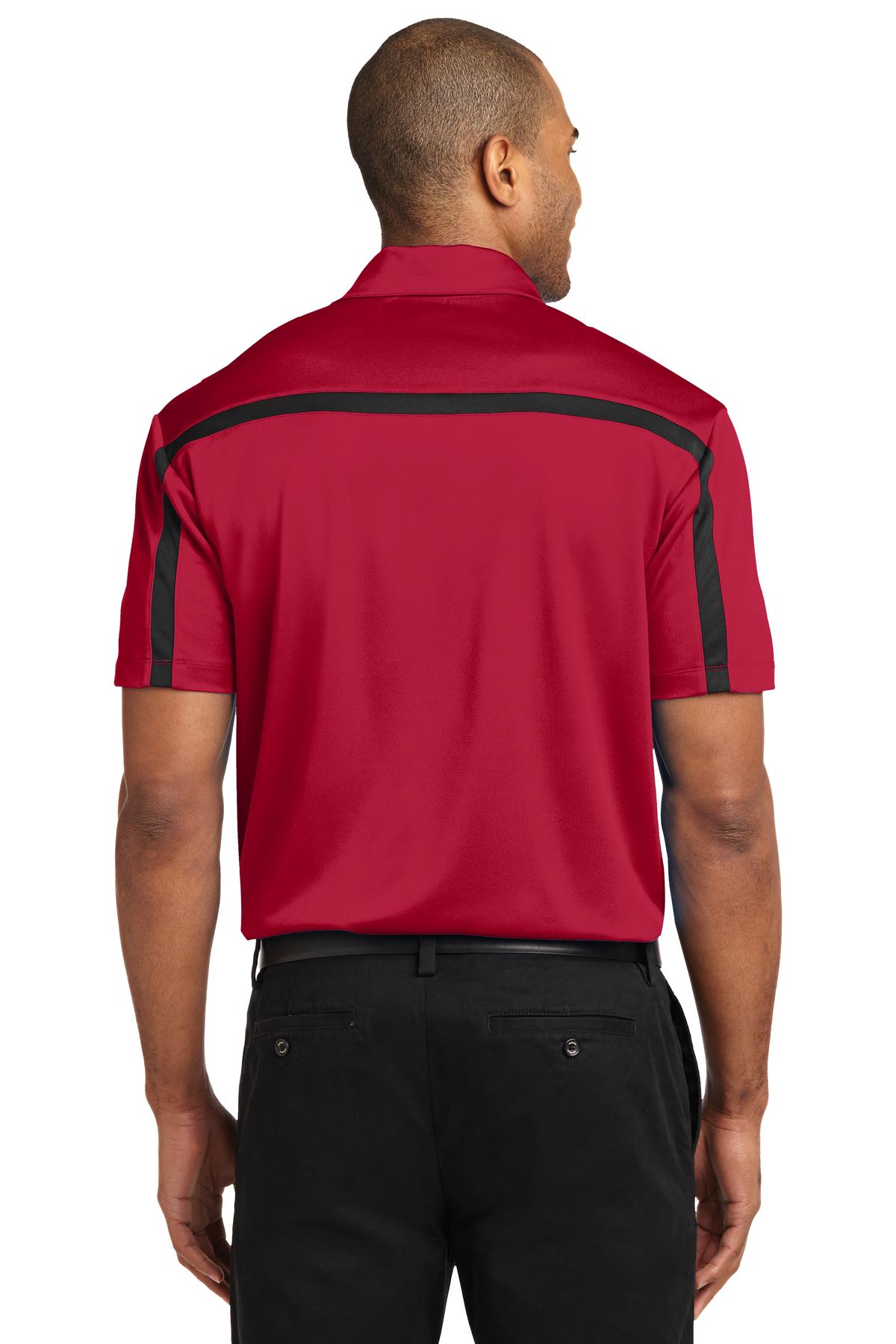 K547 Port Authority Silk Touch Performance Colorblock Stripe Polo. - Back Image