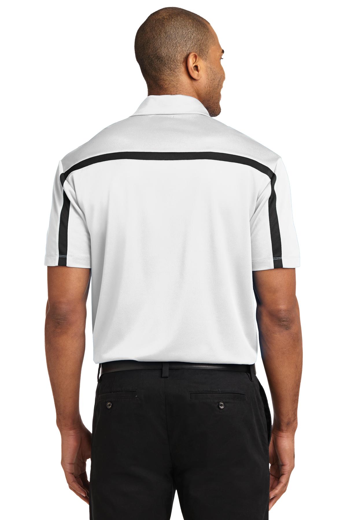 K547 Port Authority Silk Touch Performance Colorblock Stripe Polo. - Back Image