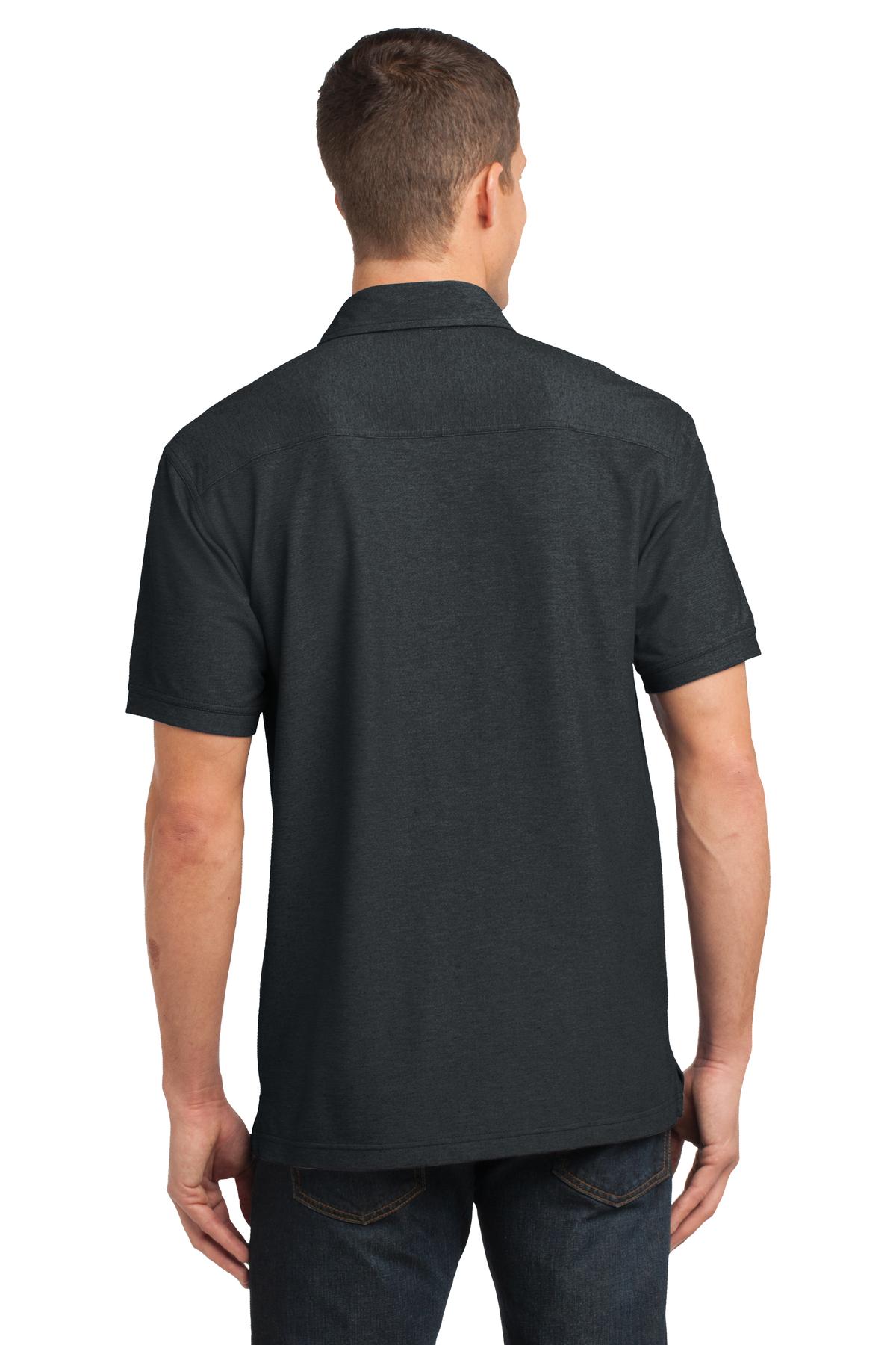 K557 Port Authority Oxford Pique Double Pocket Polo. - Back Image