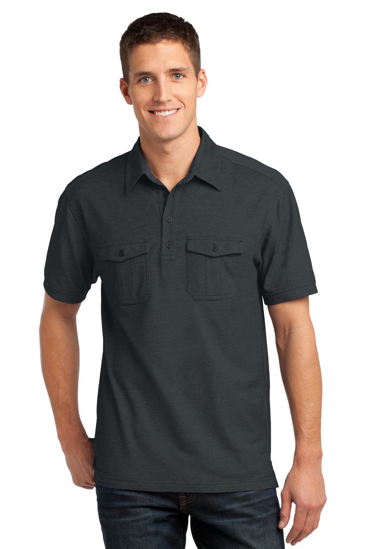 K557 Port Authority Oxford Pique Double Pocket Polo.