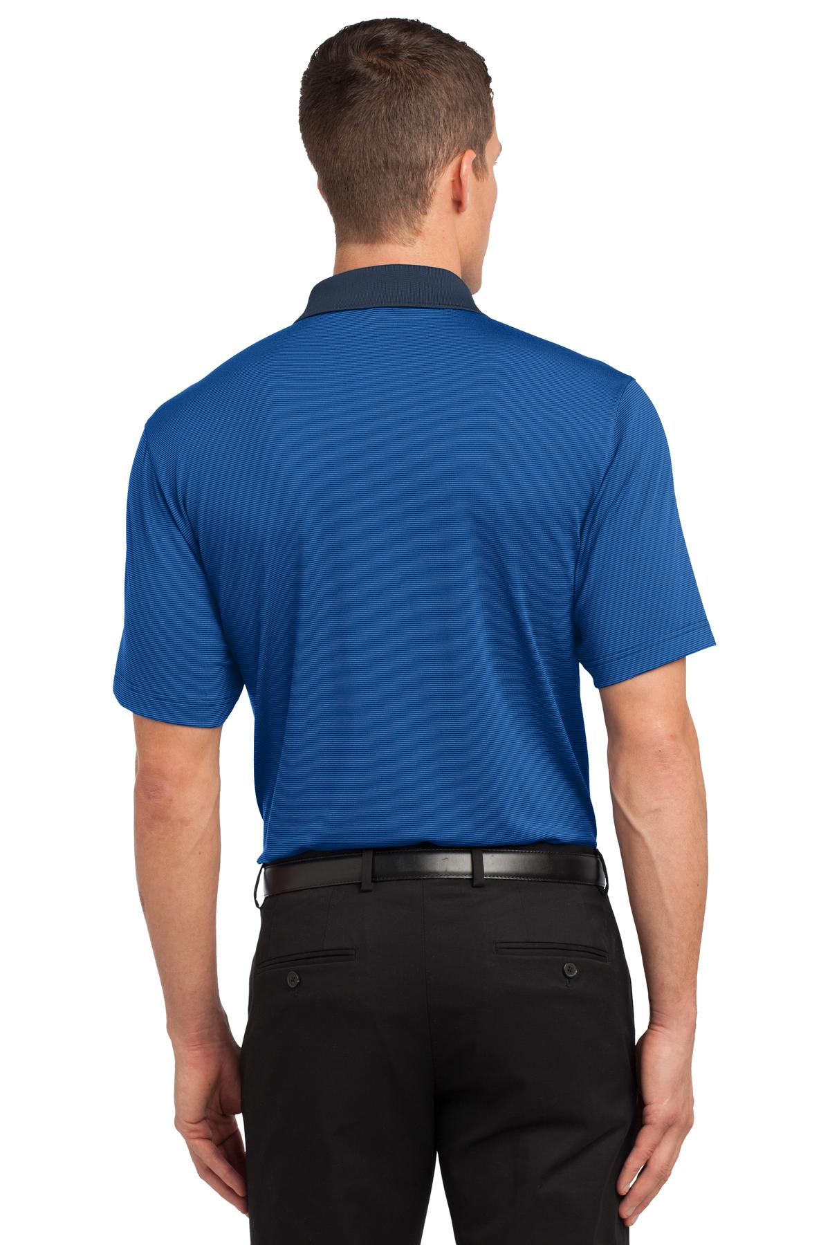 K558 Port Authority Fine Stripe Performance Polo - Back Image