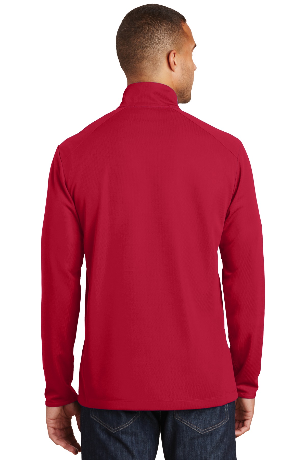 K806 Port Authority Pinpoint Mesh 1/2-Zip - Back Image