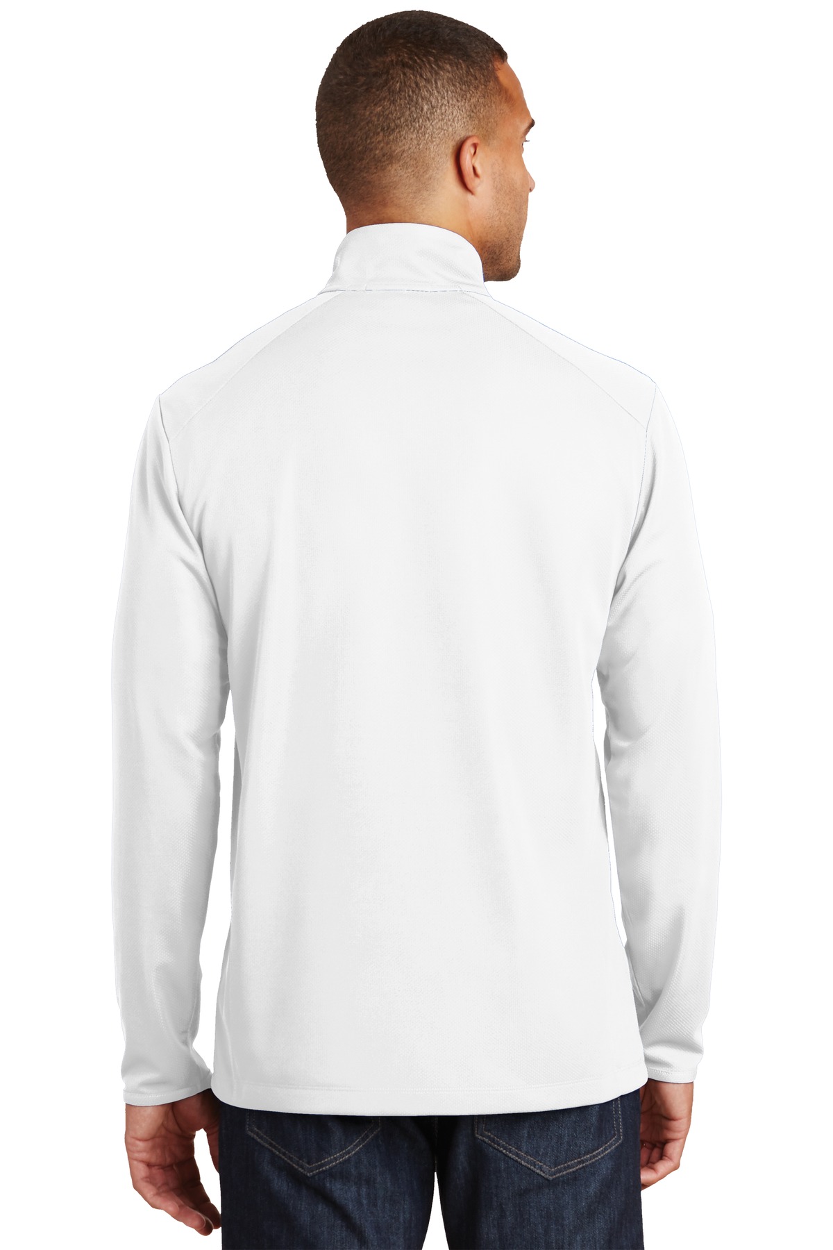 K806 Port Authority Pinpoint Mesh 1/2-Zip. - Back Image