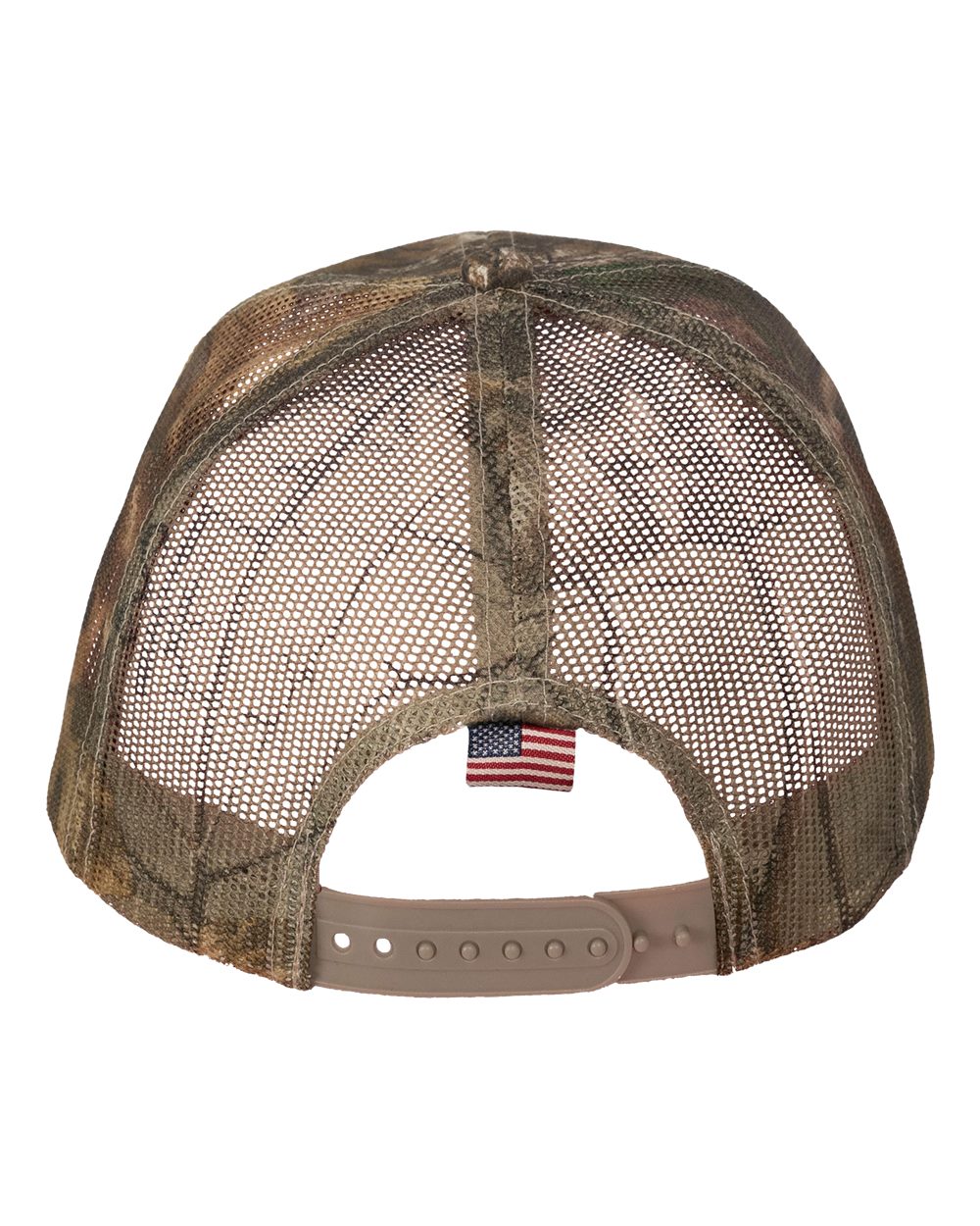 LC350M Kati Camo Woven USA Flag Mesh Cap - Back Image