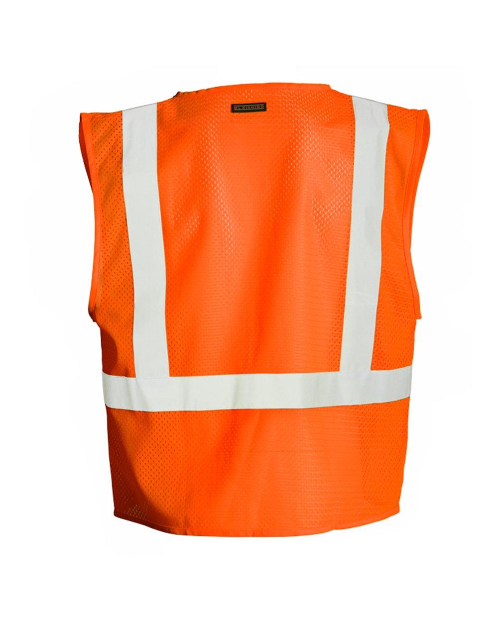 1083-1084 Kishigo 4 Pocket Hook and Loop Mesh Vest - Back Image