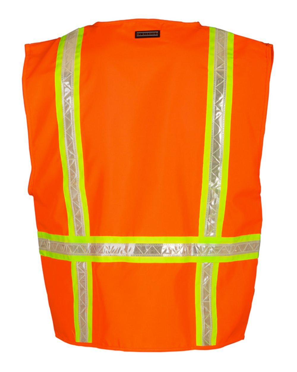 1091-1092 Kishigo Multi-Pocket Surveyors Vest - Back Image