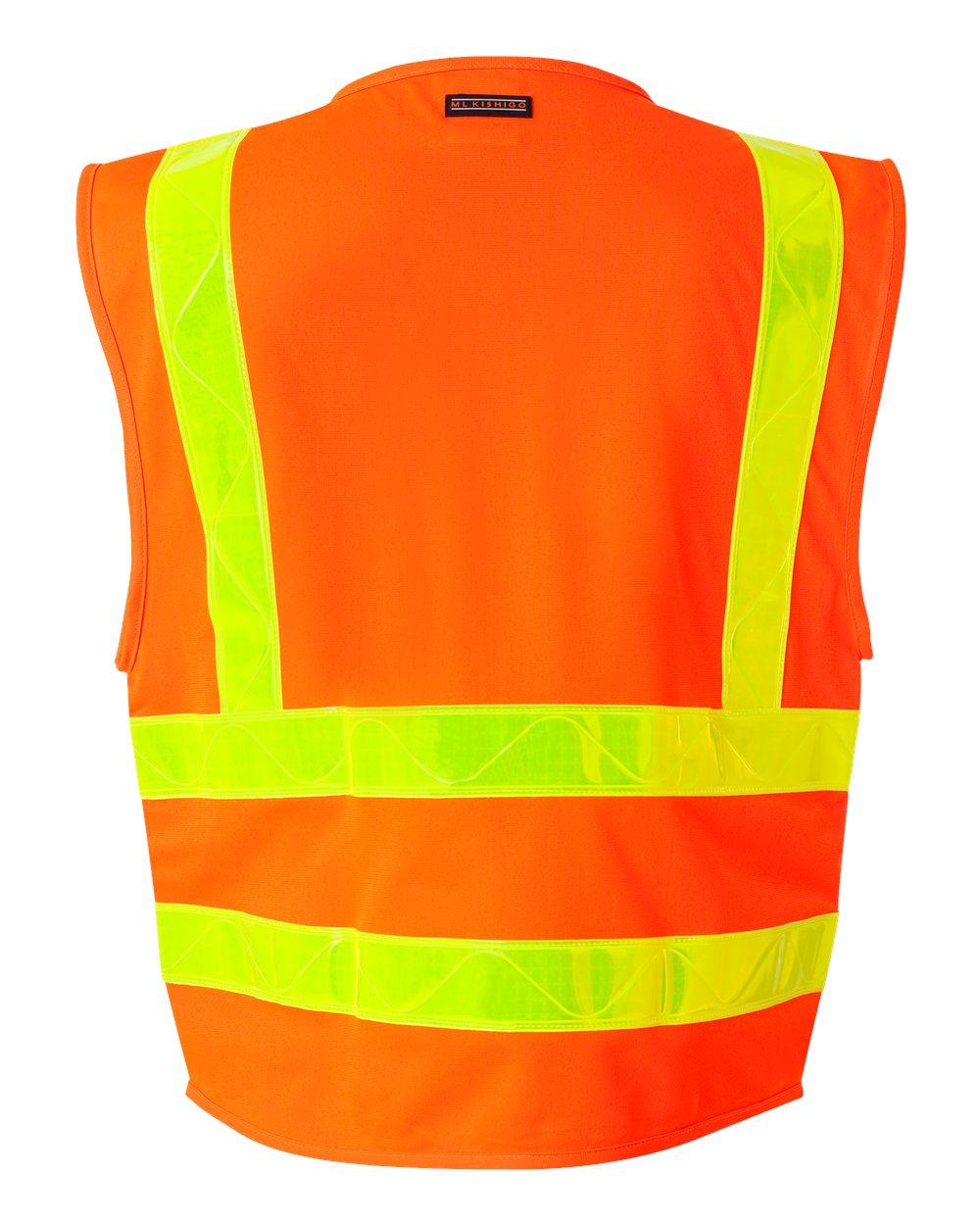 1197-1198 Kishigo Prismatic Hydrowick-Lite Multi Zipper Vest - Back Image