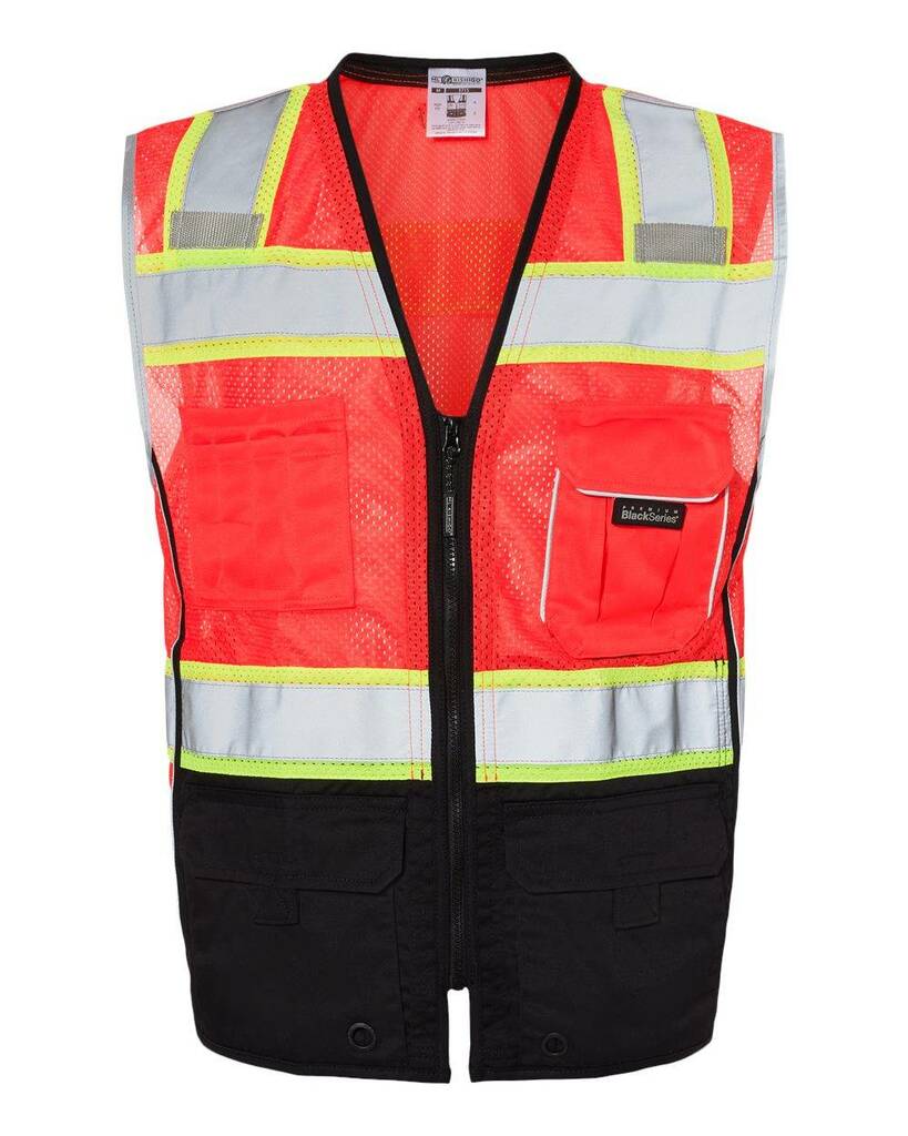 1515-1516 Kishigo Premium Black Series Black Bottom Class 2 Vest