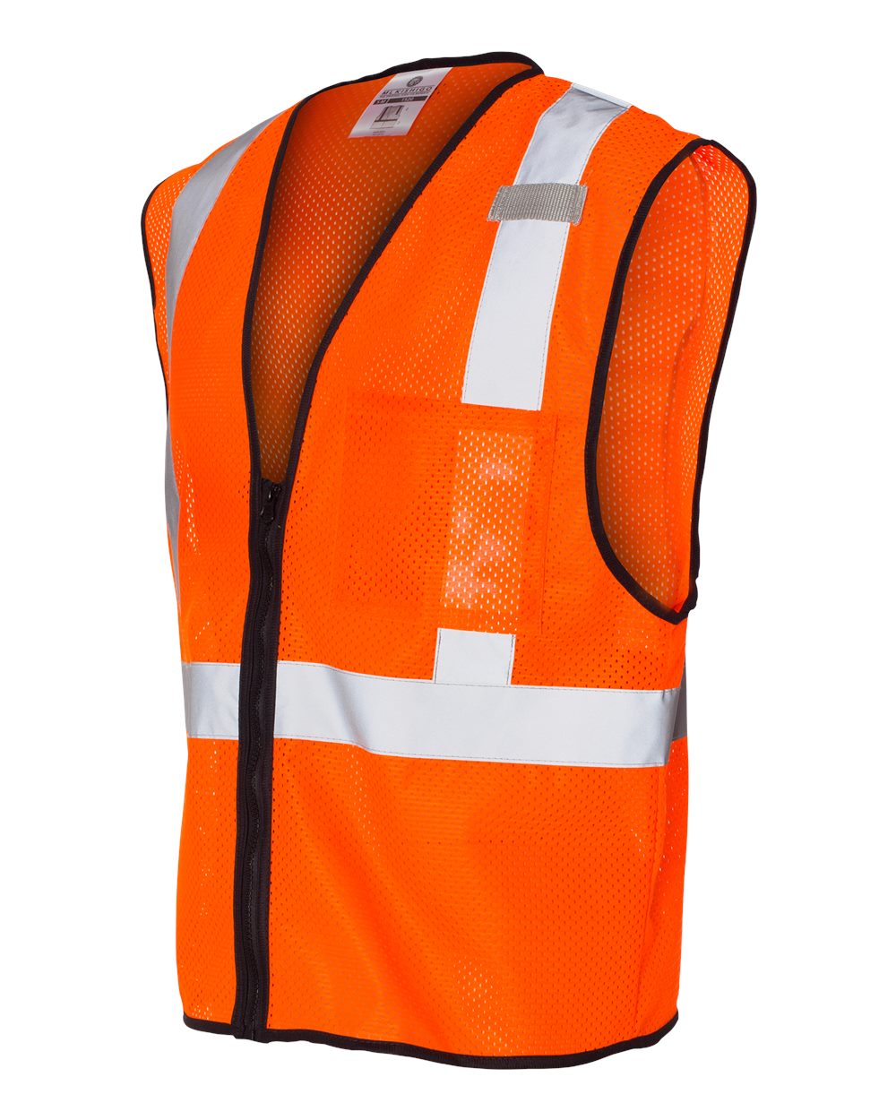1519-1520 Kishigo Single Pocket Zipper Mesh Class 2 Vest - Siide Image