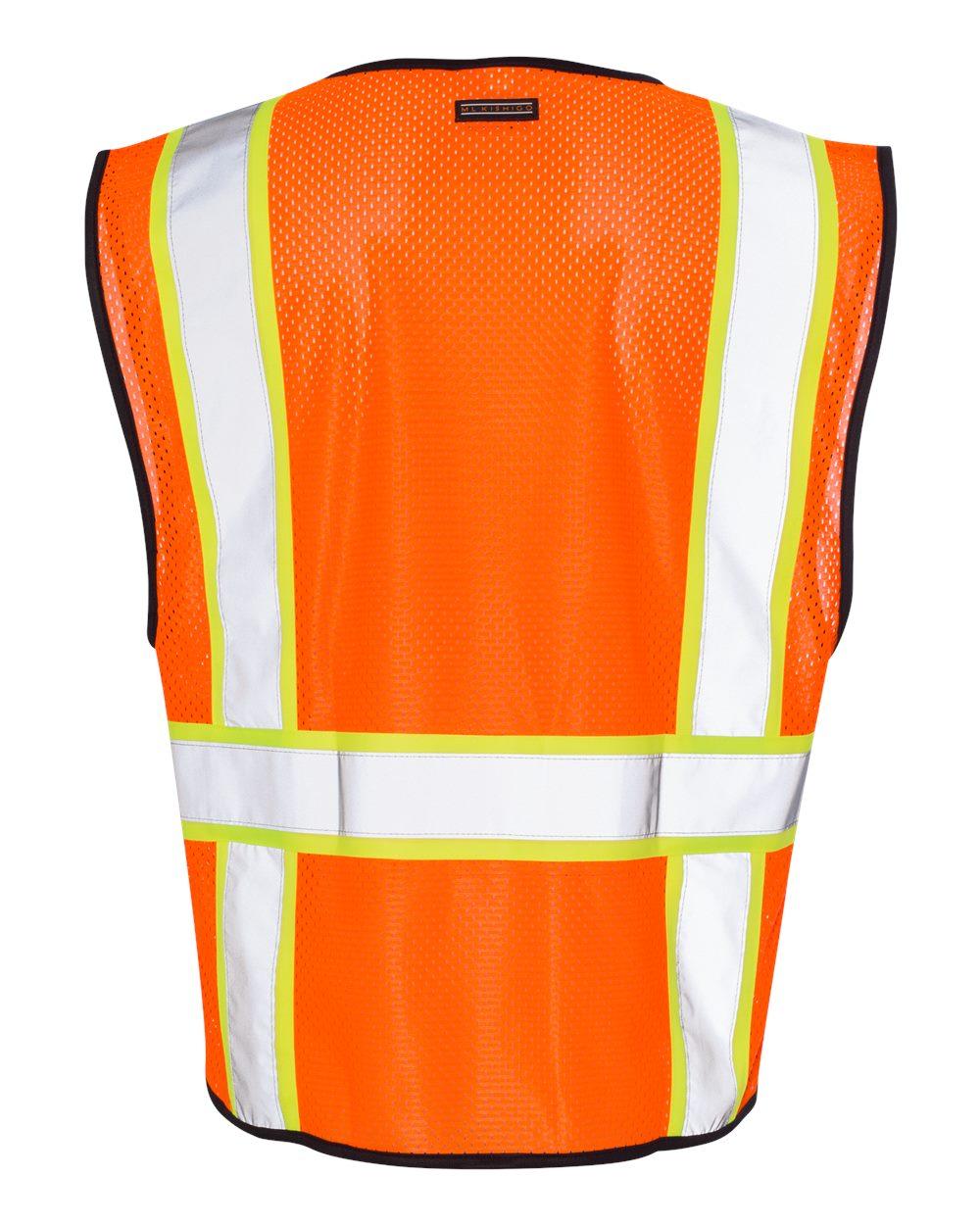 1527-1528 Kishigo Economy Contrasting Vest with Zippered Front - Back Image