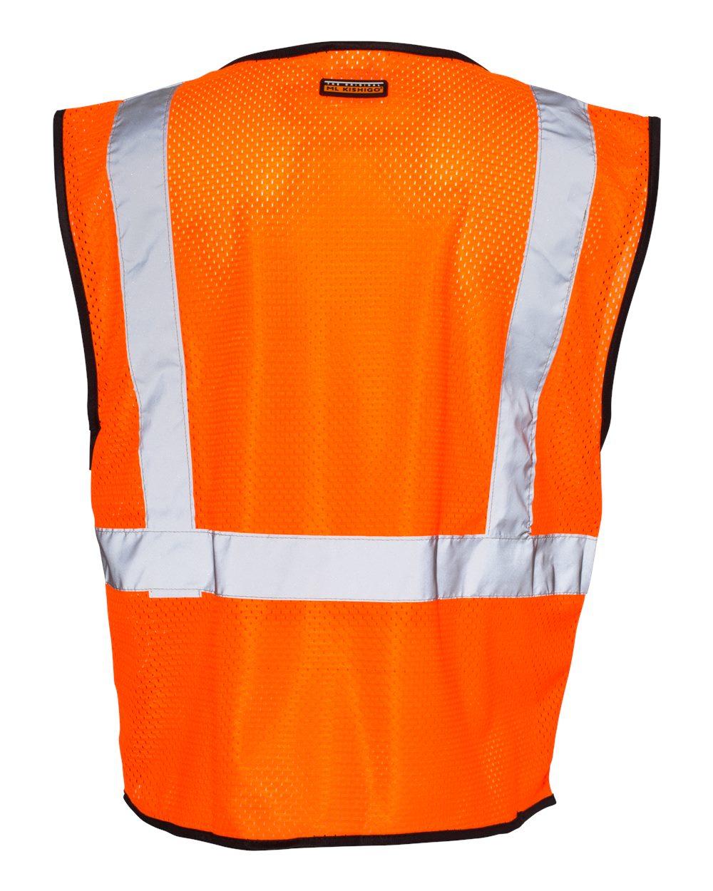1537-1538 Kishigo Double-Pocket Zippered Economy Class 2 Vest - Back Image