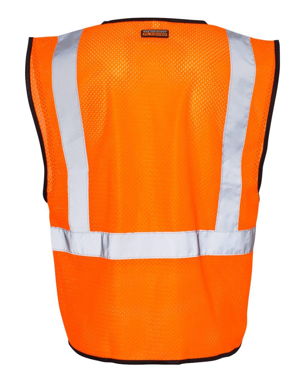 1547-1548 Kishigo Zippered Mesh Economy Class 2 Vest - Back Image